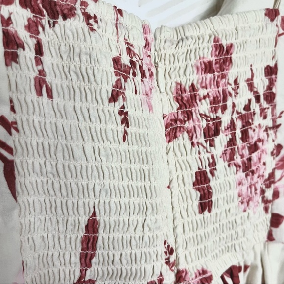 🔆 Abercrombie & Fitch Pink Floral Cutout Poplin Mini Dress - Small - Picture 6 of 7